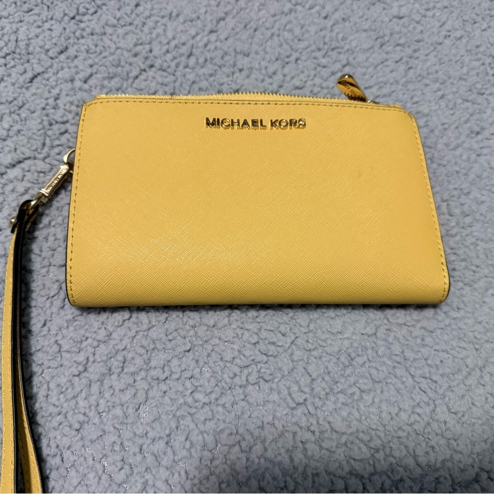 Michael Kors Adele Leather Sunny Yellow Wristlet
